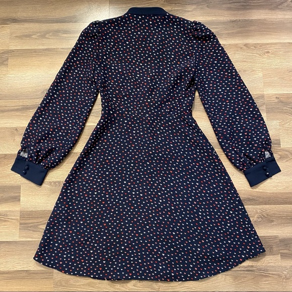 SOLD Kate Spade Navy Long Sleeve Lip Pattern Dress - Picture 7 of 11